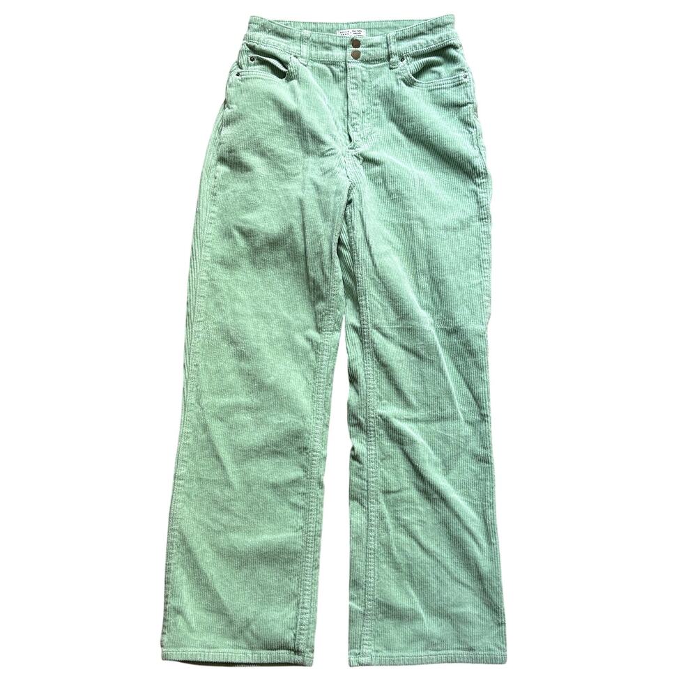 Billabong x The Salty Blonde Corduroy Pants High Rise Wide Leg Light Green Sz 26